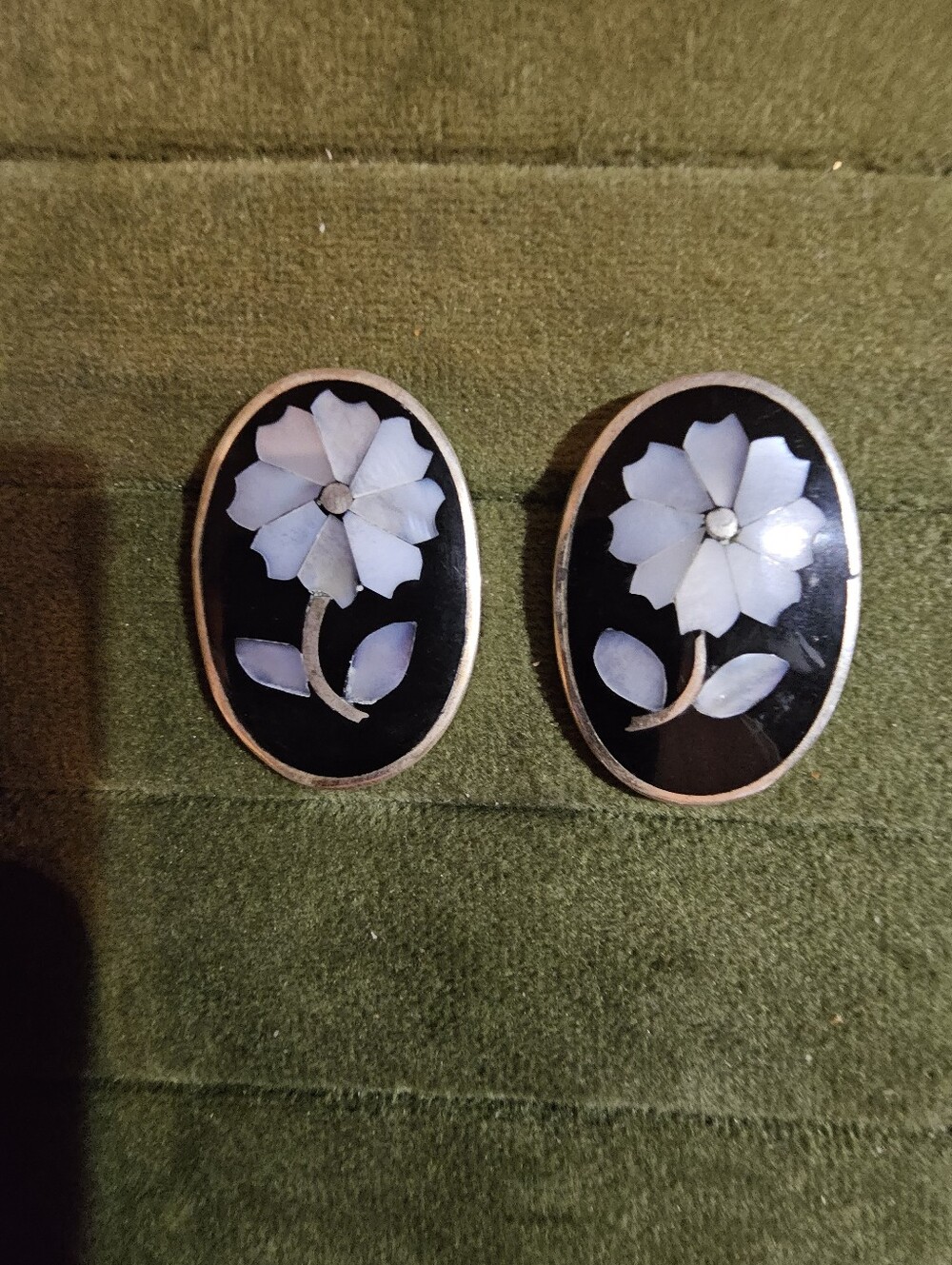 Vintage Alpaca Mexico Silver Earrings